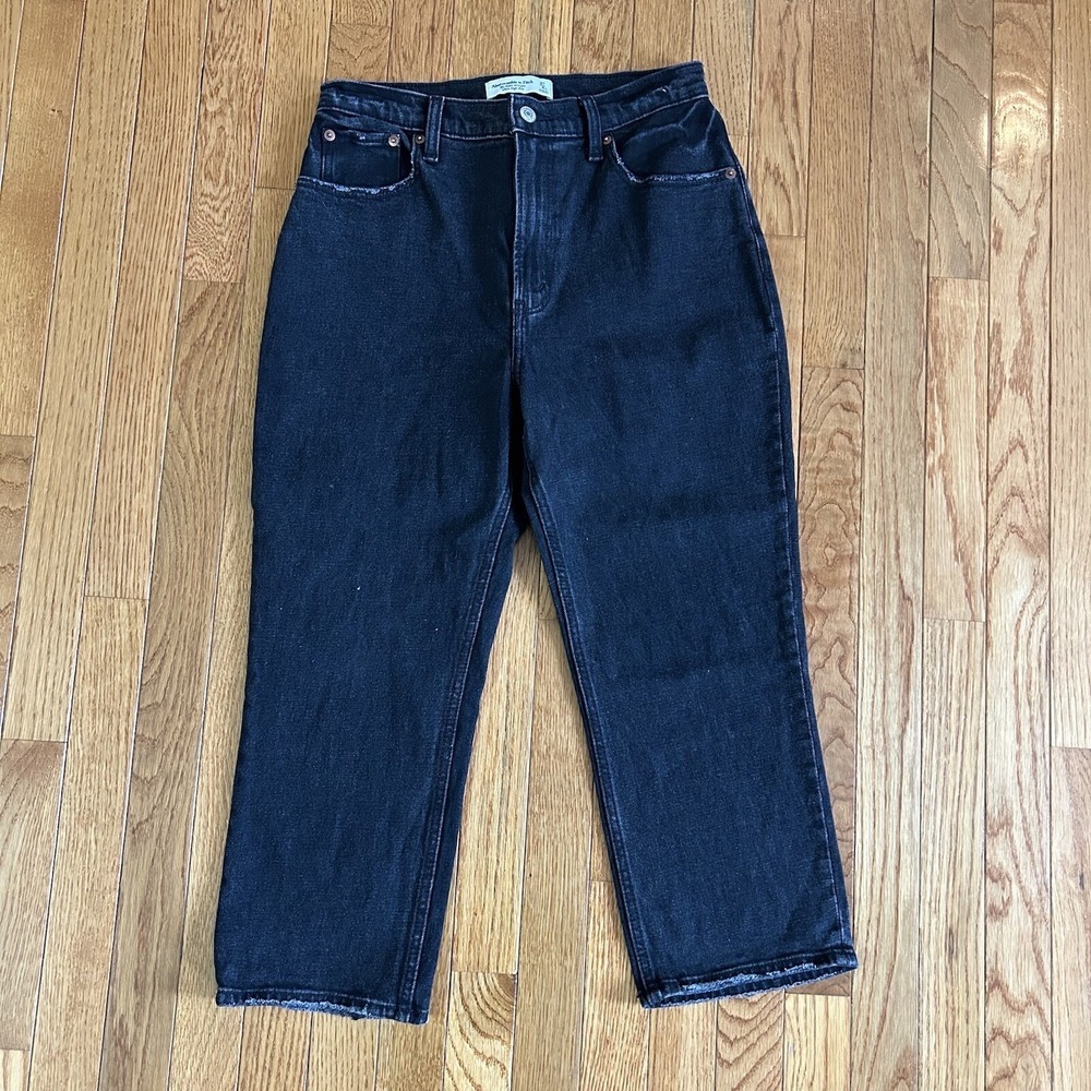 Abercrombie & Fitch Ankle Straight Ultra High Rise Jeans Size 27/4XS Black
